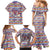 Haiti Christmas Family Matching Mermaid Dress and Hawaiian Shirt with Blue Red Yellow Xmas Santa Sleigh and Coat of Arms - Wonder Print Shop