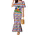 Haiti Christmas Family Matching Mermaid Dress and Hawaiian Shirt with Blue Red Yellow Xmas Santa Sleigh and Coat of Arms - Wonder Print Shop