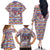 Haiti Christmas Family Matching Off The Shoulder Long Sleeve Dress and Hawaiian Shirt with Blue Red Yellow Xmas Santa Sleigh and Coat of Arms - Wonder Print Shop