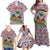 Haiti Christmas Family Matching Off Shoulder Maxi Dress and Hawaiian Shirt with Blue Red Yellow Xmas Santa Sleigh and Coat of Arms - Wonder Print Shop