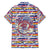 Haiti Christmas Family Matching Off Shoulder Maxi Dress and Hawaiian Shirt with Blue Red Yellow Xmas Santa Sleigh and Coat of Arms - Wonder Print Shop