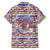 Haiti Christmas Family Matching Short Sleeve Bodycon Dress and Hawaiian Shirt with Blue Red Yellow Xmas Santa Sleigh and Coat of Arms - Wonder Print Shop