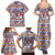 Haiti Christmas Family Matching Summer Maxi Dress and Hawaiian Shirt with Blue Red Yellow Xmas Santa Sleigh and Coat of Arms - Wonder Print Shop