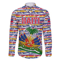 Haiti Christmas Family Matching Tank Maxi Dress and Hawaiian Shirt with Blue Red Yellow Xmas Santa Sleigh and Coat of Arms - Wonder Print Shop