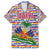 Haiti Christmas Hawaiian Shirt with Blue Red Yellow Xmas Santa Sleigh and Coat of Arms - Wonder Print Shop