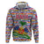 Haiti Christmas Hoodie with Blue Red Yellow Xmas Santa Sleigh and Coat of Arms - Wonder Print Shop