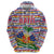 Haiti Christmas Hoodie with Blue Red Yellow Xmas Santa Sleigh and Coat of Arms - Wonder Print Shop