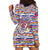 Haiti Christmas Hoodie Dress with Blue Red Yellow Xmas Santa Sleigh and Coat of Arms - Wonder Print Shop