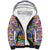 Haiti Christmas Sherpa Hoodie with Blue Red Yellow Xmas Santa Sleigh and Coat of Arms - Wonder Print Shop