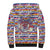 Haiti Christmas Sherpa Hoodie with Blue Red Yellow Xmas Santa Sleigh and Coat of Arms - Wonder Print Shop