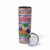 Haiti Christmas Skinny Tumbler with Blue Red Yellow Xmas Santa Sleigh and Coat of Arms - Wonder Print Shop