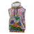 Haiti Christmas Sleeveless Hoodie with Blue Red Yellow Xmas Santa Sleigh and Coat of Arms - Wonder Print Shop