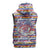Haiti Christmas Sleeveless Hoodie with Blue Red Yellow Xmas Santa Sleigh and Coat of Arms - Wonder Print Shop