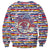 Haiti Christmas Sweatshirt with Blue Red Yellow Xmas Santa Sleigh and Coat of Arms - Wonder Print Shop