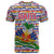 Haiti Christmas T Shirt with Blue Red Yellow Xmas Santa Sleigh and Coat of Arms - Wonder Print Shop