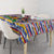 Haiti Christmas Tablecloth with Blue Red Yellow Xmas Santa Sleigh and Coat of Arms - Wonder Print Shop