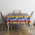 Haiti Christmas Tablecloth with Blue Red Yellow Xmas Santa Sleigh and Coat of Arms - Wonder Print Shop