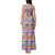 Haiti Christmas Tank Maxi Dress with Blue Red Yellow Xmas Santa Sleigh and Coat of Arms - Wonder Print Shop