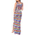 Haiti Christmas Tank Maxi Dress with Blue Red Yellow Xmas Santa Sleigh and Coat of Arms - Wonder Print Shop