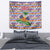 Haiti Christmas Tapestry with Blue Red Yellow Xmas Santa Sleigh and Coat of Arms - Wonder Print Shop