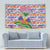 Haiti Christmas Tapestry with Blue Red Yellow Xmas Santa Sleigh and Coat of Arms - Wonder Print Shop
