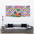 Haiti Christmas Tapestry with Blue Red Yellow Xmas Santa Sleigh and Coat of Arms - Wonder Print Shop