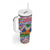 Haiti Christmas Tumbler With Handle with Blue Red Yellow Xmas Santa Sleigh and Coat of Arms - Wonder Print Shop