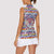 Haiti Christmas Women Sleeveless Polo Shirt with Blue Red Yellow Xmas Santa Sleigh and Coat of Arms - Wonder Print Shop