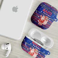 Haiti Christmas AirPods Case with Blue Red Xmas Santa Snowflake and Map - Wonder Print Shop