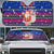 Haiti Christmas Auto Sun Shade with Blue Red Xmas Santa Snowflake and Map - Wonder Print Shop