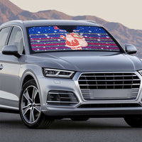 Haiti Christmas Auto Sun Shade with Blue Red Xmas Santa Snowflake and Map - Wonder Print Shop