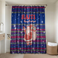 Haiti Christmas Bathroom Set with Blue Red Xmas Santa Snowflake and Map - Wonder Print Shop