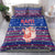 Haiti Christmas Bedding Set with Blue Red Xmas Santa Snowflake and Map - Wonder Print Shop
