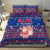 Haiti Christmas Bedding Set with Blue Red Xmas Santa Snowflake and Map - Wonder Print Shop
