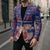 Haiti Christmas Blazer with Blue Red Xmas Santa Snowflake and Map - Wonder Print Shop