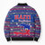 Haiti Christmas Bomber Puffer Jacket with Blue Red Xmas Santa Snowflake and Map - Wonder Print Shop