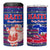 Haiti Christmas 4 in 1 Can Cooler Tumbler with Blue Red Xmas Santa Snowflake and Map - Wonder Print Shop