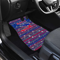 Haiti Christmas Car Mats with Blue Red Xmas Santa Snowflake and Map - Wonder Print Shop