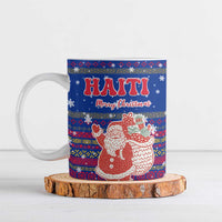 Haiti Christmas Ceramic Mug with Blue Red Xmas Santa Snowflake and Map - Wonder Print Shop