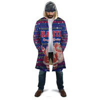 Haiti Christmas Cloak with Blue Red Xmas Santa Snowflake and Map - Wonder Print Shop