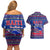 Haiti Christmas Couples Matching Off Shoulder Short Dress and Hawaiian Shirt with Blue Red Xmas Santa Snowflake and Map - Wonder Print Shop