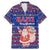 Haiti Christmas Family Matching Mermaid Dress and Hawaiian Shirt with Blue Red Xmas Santa Snowflake and Map - Wonder Print Shop