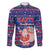 Haiti Christmas Family Matching Off Shoulder Maxi Dress and Hawaiian Shirt with Blue Red Xmas Santa Snowflake and Map - Wonder Print Shop