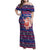Haiti Christmas Family Matching Off Shoulder Maxi Dress and Hawaiian Shirt with Blue Red Xmas Santa Snowflake and Map - Wonder Print Shop