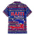 Haiti Christmas Family Matching Off Shoulder Short Dress and Hawaiian Shirt with Blue Red Xmas Santa Snowflake and Map - Wonder Print Shop