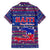 Haiti Christmas Family Matching Short Sleeve Bodycon Dress and Hawaiian Shirt with Blue Red Xmas Santa Snowflake and Map - Wonder Print Shop