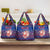 Haiti Christmas Grocery Bag with Blue Red Xmas Santa Snowflake and Map - Wonder Print Shop