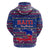 Haiti Christmas Hoodie with Blue Red Xmas Santa Snowflake and Map - Wonder Print Shop
