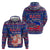 Haiti Christmas Hoodie with Blue Red Xmas Santa Snowflake and Map - Wonder Print Shop