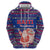 Haiti Christmas Hoodie with Blue Red Xmas Santa Snowflake and Map - Wonder Print Shop